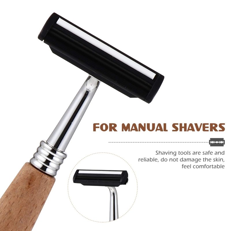 Beaupretty Bamboo Handle Safety Razor for Men 4-Pack Manual Shaver with Comfortable Grip 5.11 Inch Close Smooth Shaving Experience