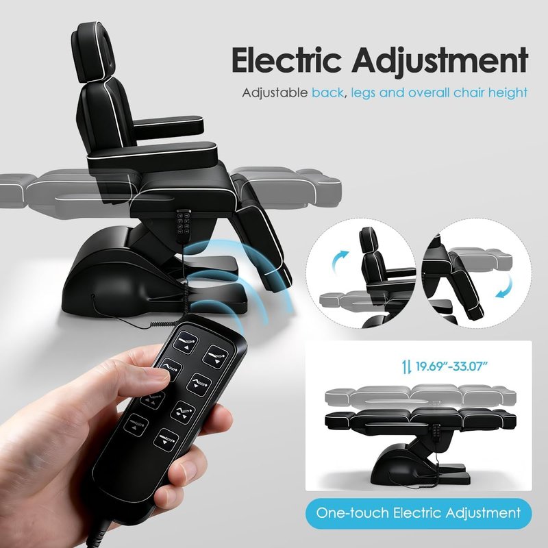 Electric Facial Massage Bed - 3 Motor Adjustable Esthetician Chair | Perfect for Spa & Tattoo Use