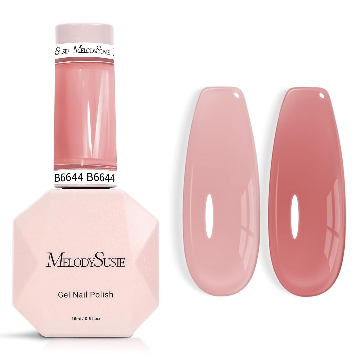 MelodySusie Nude Gel Nail Polish - Milky Pastel Color, 0.5 Fl. Oz | Soak Off UV LED for DIY Manicure