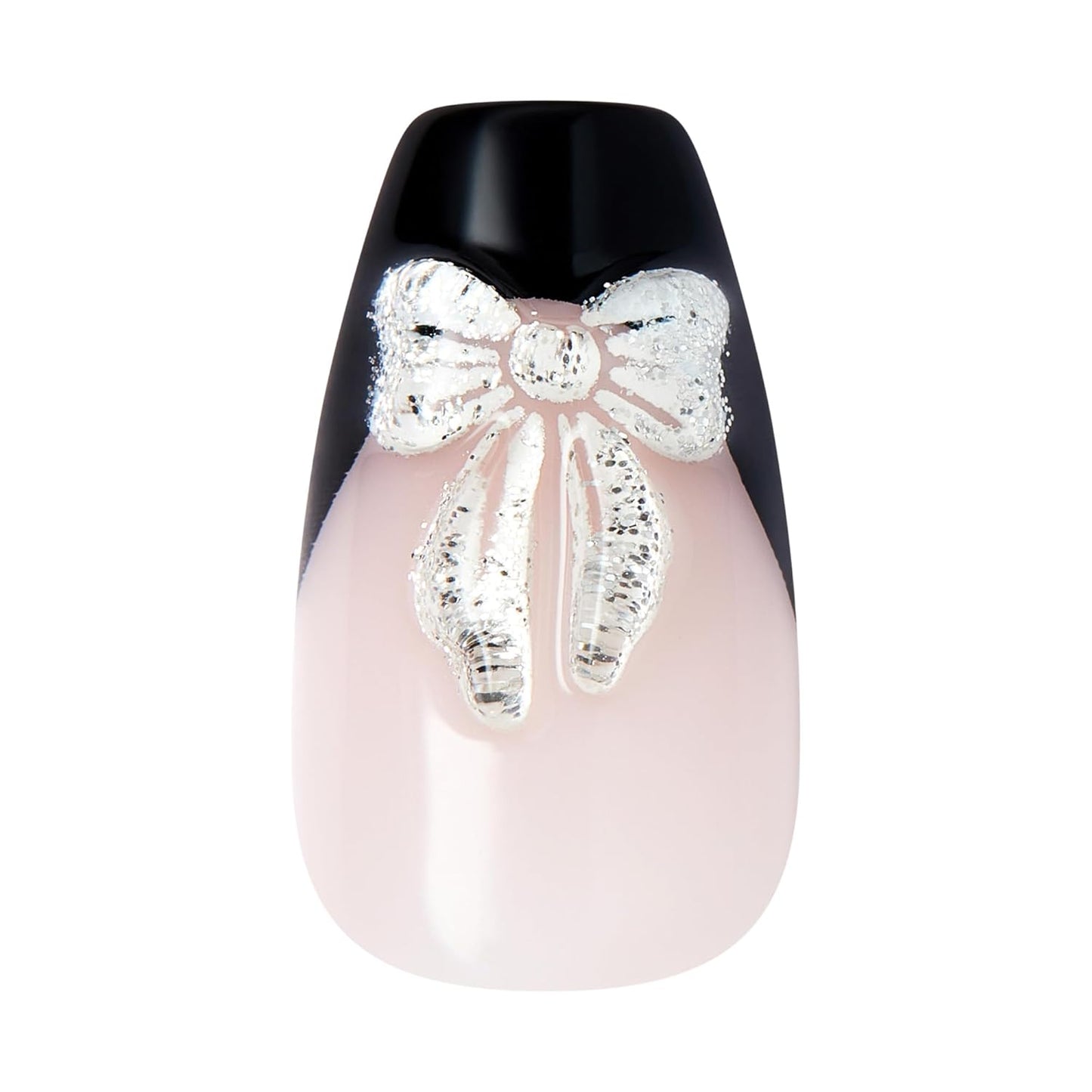 Impress No Glue Press-On Nails - 'By The River' Black Coffin Shape | Medium Size, 30 Nails & Accessories Included