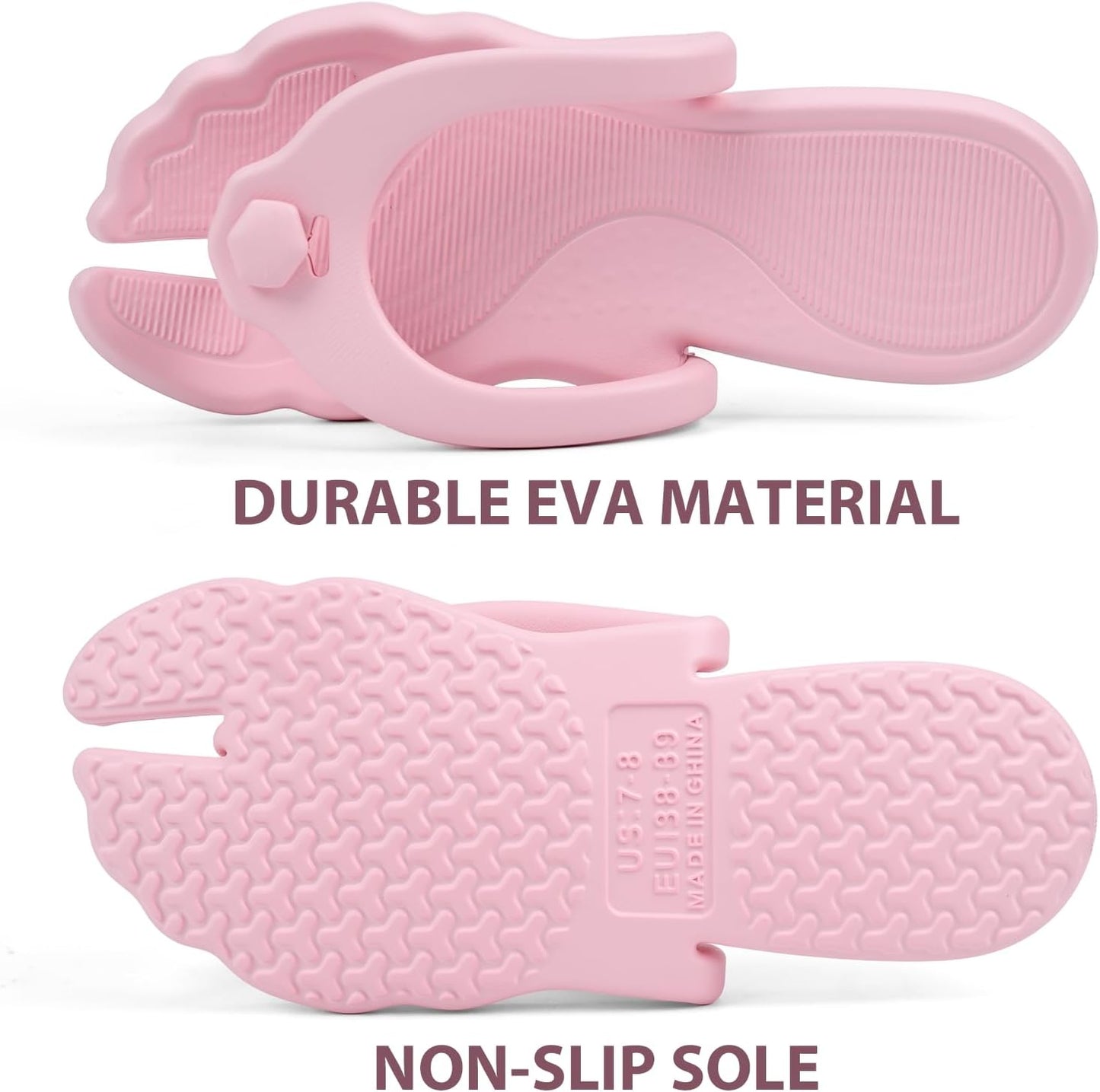 Flip Flops for Women & Men - Lightweight Foldable Travel Slippers | Non-Slip Quick-Dry Shower & Beach Sandals