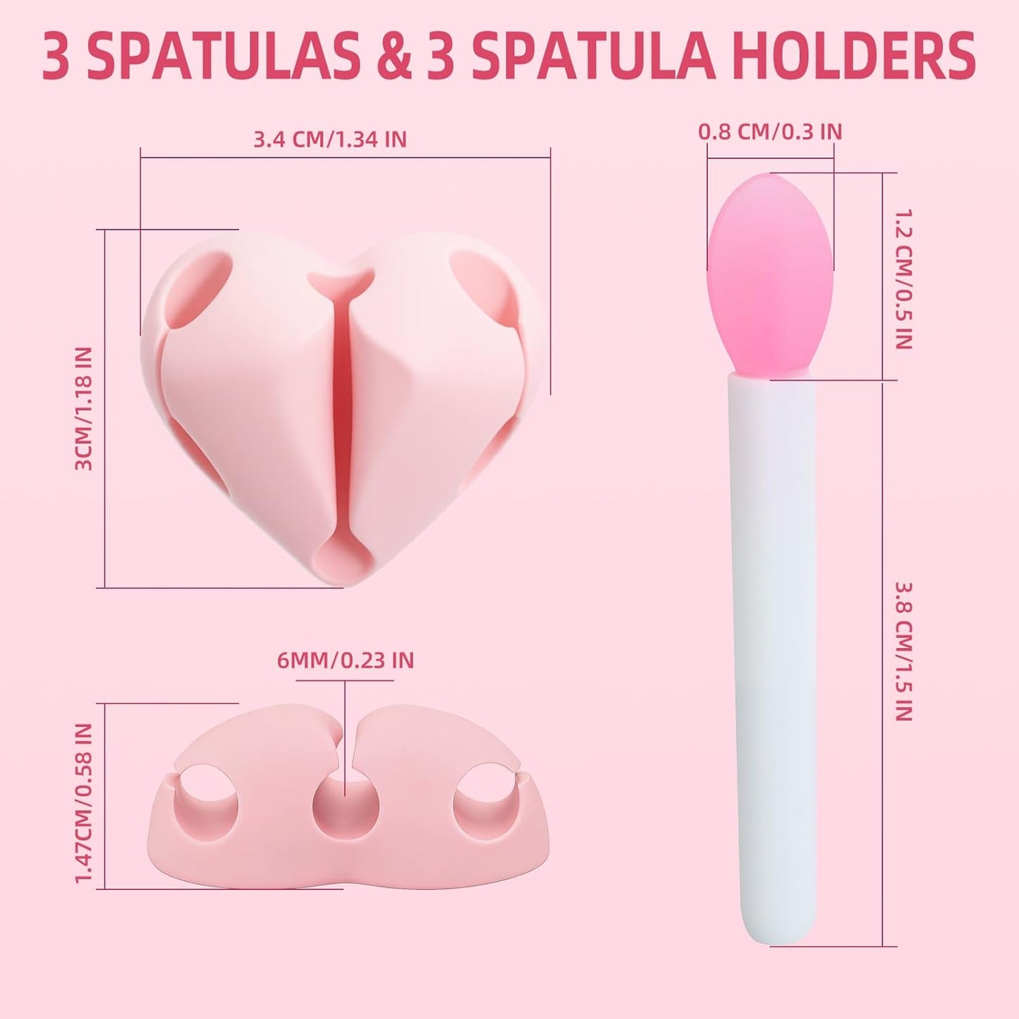Spatula Holder for Laneige Lip Mask - 3 Holers & 3 Spatulas | Protective Silicone Brush Topper