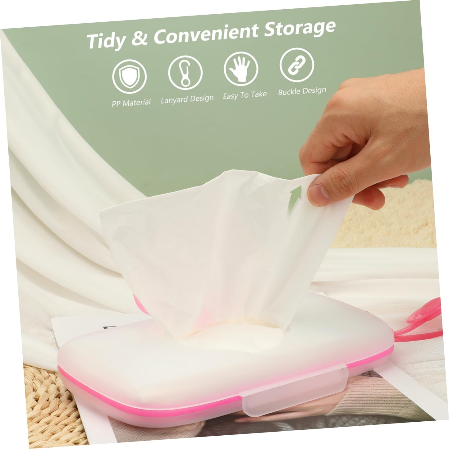 Healeved Baby Wipes Dispenser: On- The- Go Wipes Dispenser Travel Wipes Case Baby Wipe Holder Outdoor Stroller Wet Wipes Box Portable Refillable Wipes Container Pink