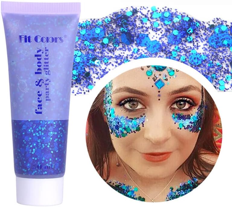 Patriotic Body Glitter Set - Red, White & Blue USA Flag Face Glitter with Glue | 4 Holographic Jars for 4th of July Outfits