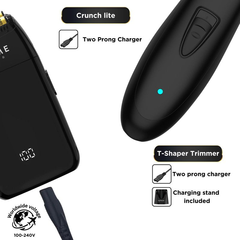 Supreme Trimmer T-Fader Foil Shaver | 120 Min Run Time USB-C Electric Razor | Waterproof IPX6 Shaver for Barber or Home Use | STF501