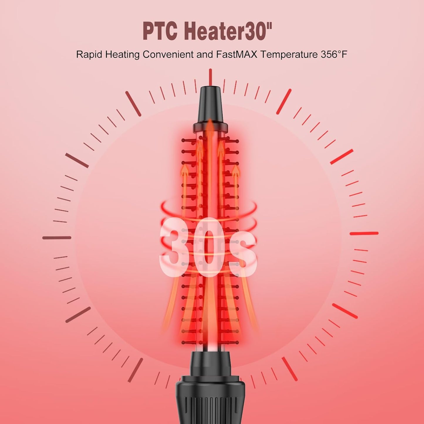 Heated Round Brush - Thermal Styling Tool with Ceramic Ionic Technology | 0.5 Inch Rose Gold for Volumizing & Curling