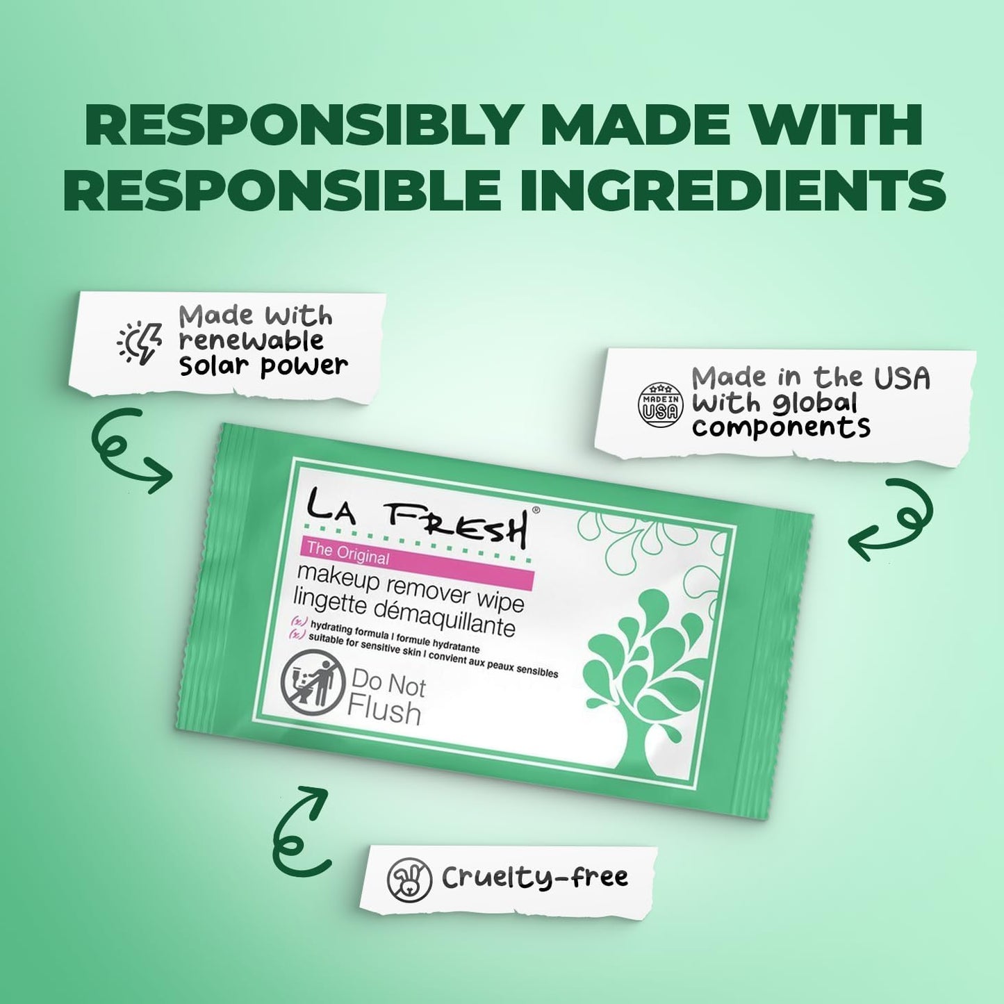 LA Fresh Makeup Remover Wipes - Vitamin E Infused Face & Eye Wipes | 200 Count Travel Essentials