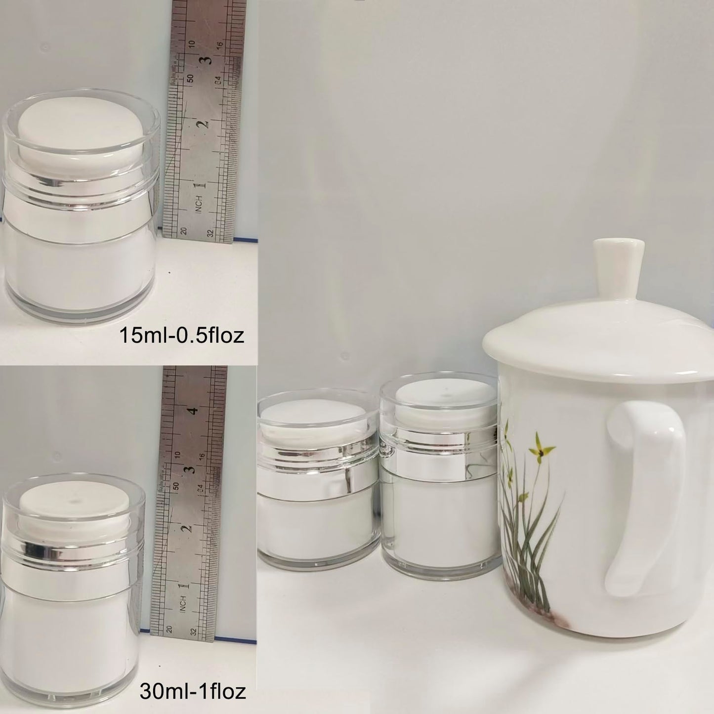 Rusikia 13 Pack Big Travel Size Containers, Airless Pump Bottles Jar Kit