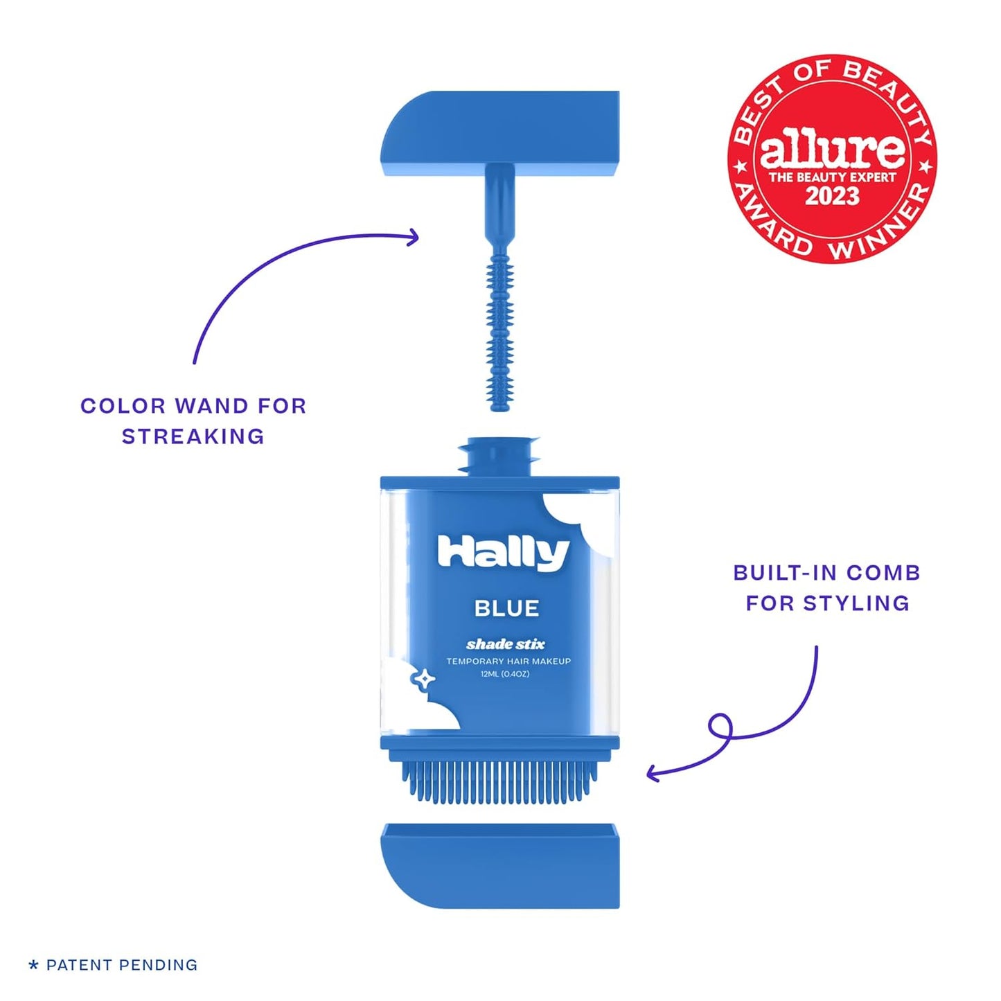 Hally Hair Temporary Color Stix - Washable Blue Hair Chalk for Kids, Teens & Adults | 12 ml Perfect for Festivals & Parties