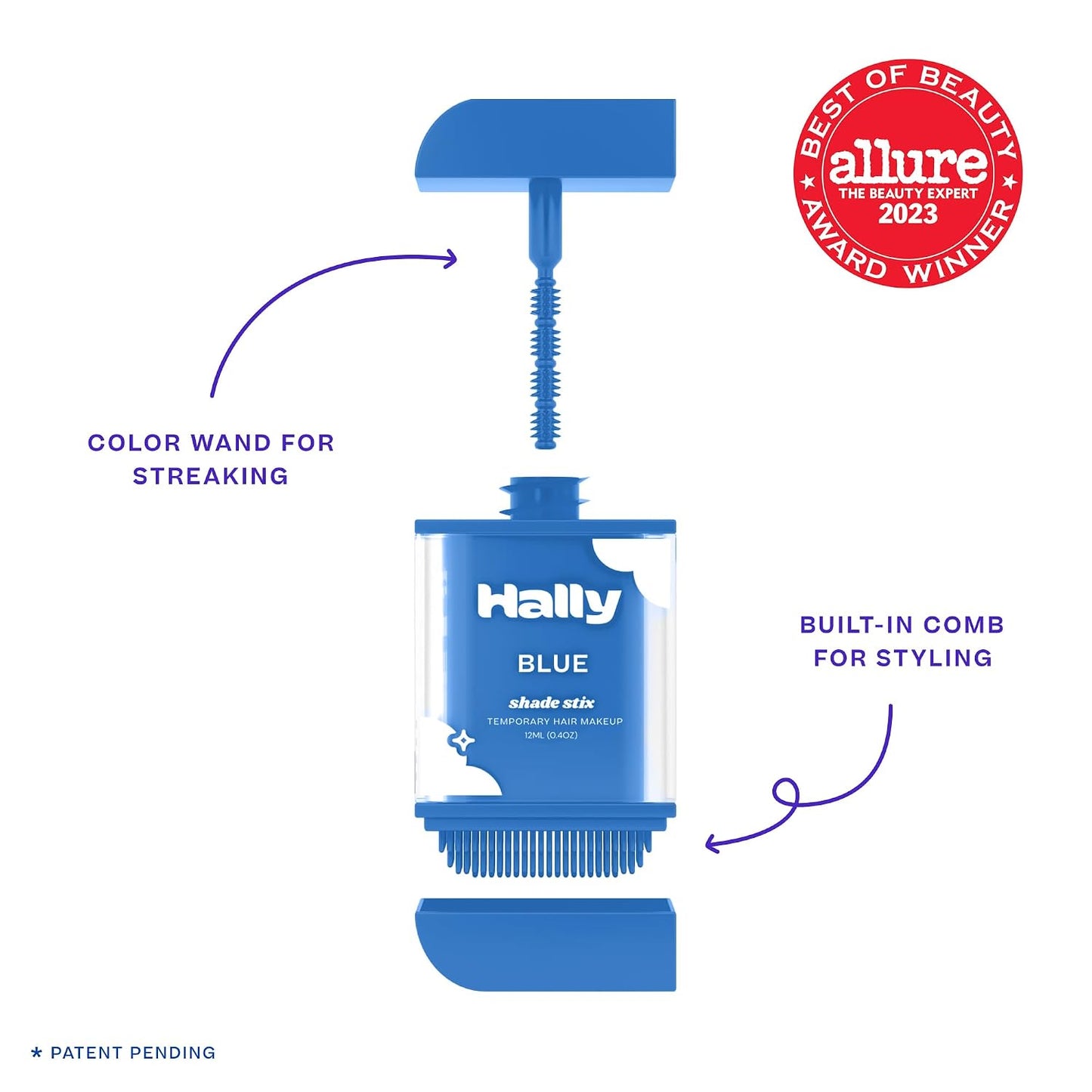 Temporary Hair Color Stix - Hally Blue Washable Hair Chalk for Kids, Teens & Adults | 12 ml Hair Makeup for Festivals & Parties