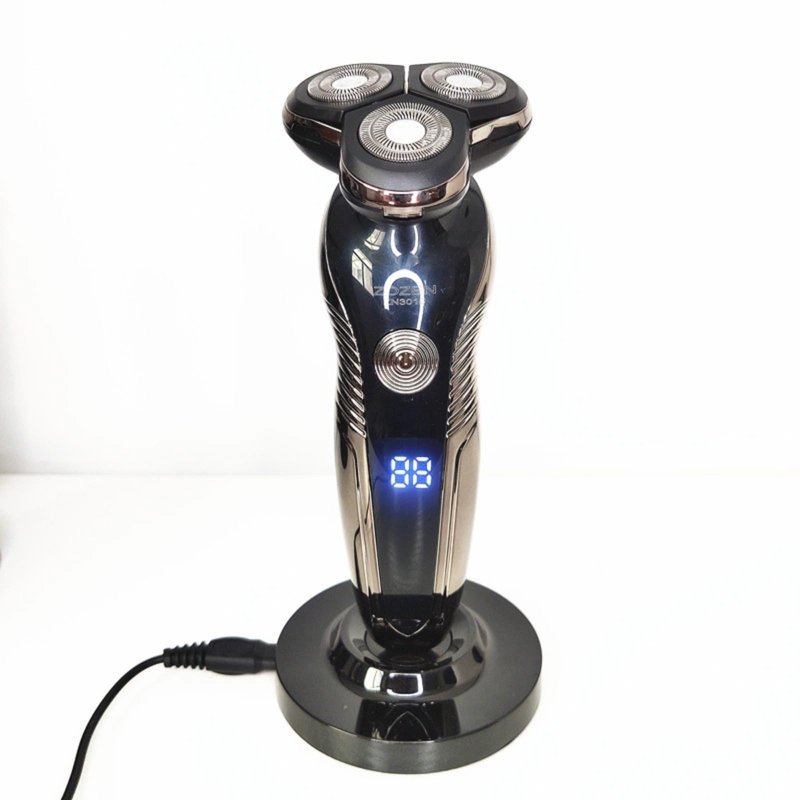 Universal Electric Shaver Charging Stand - Level Round Shape, Deep Design, Wide and Beautiful - Men's Shaver Charger Base in Black