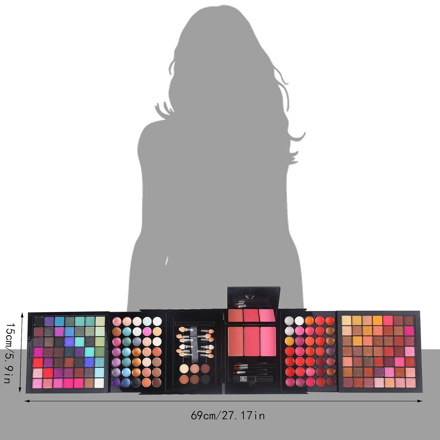 Professional Makeup Kit for Women | 177 Colors All-in-One Palette with Mirror, Brushes & Accessories
