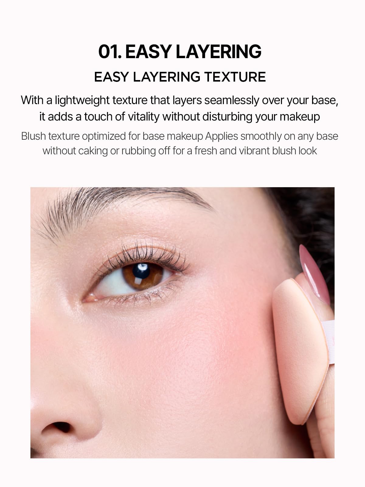 JUNG SAEM MOOL Artist Cushion Blush | Easy to Blend with Puff, Buildable Liquid Blush for Cheeks with a Natural & Matte Finish, Korean Makeup (Blur | Fuzzy Lavender)