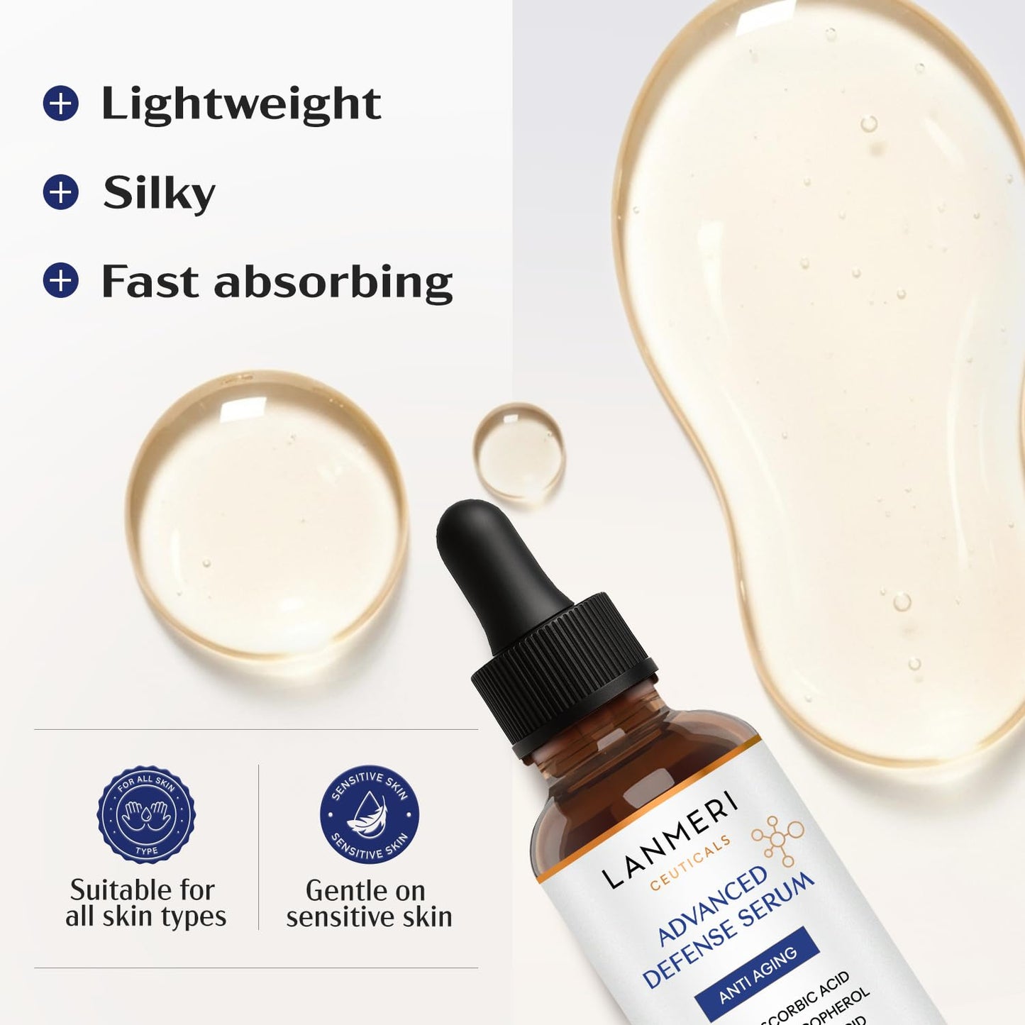 Lanmeri Ceuticals Vitamin C Serum - 15% Antioxidant Defense with Vitamin E & Ferulic Acid | 1 fl oz