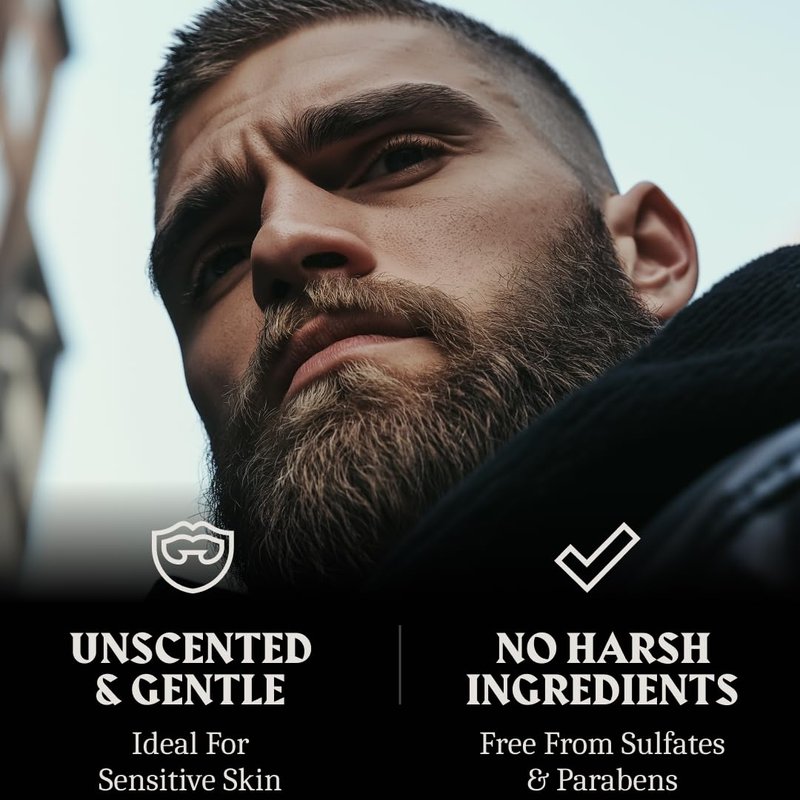 Striking Viking Unscented Beard Wash & Conditioner - 10 Fl Oz, Pack of 2 - Deep Cleansing Oil Formula - Soothing Softener with Jojoba Oil - Itch-Free Gentle Hydration for Beard Care
