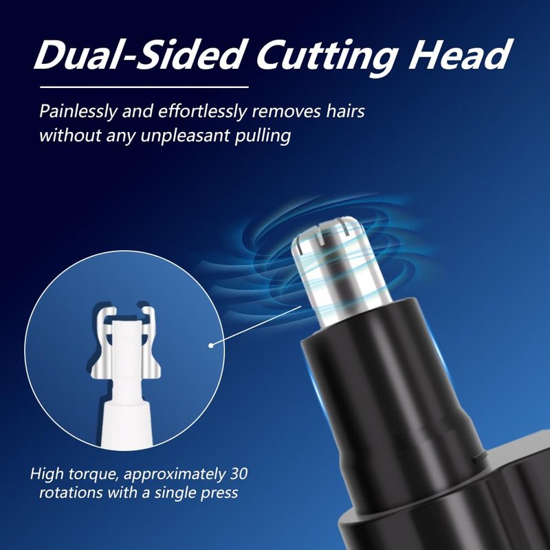 Cxjesin Nose Hair Trimmer for Men and Women - Manual Nose, Ear & Nose Hair Clippers for Professional Use, Painless Dual-Edge Blades, Battery-Free Waterproof Nose Hair Removal Tool (Black)