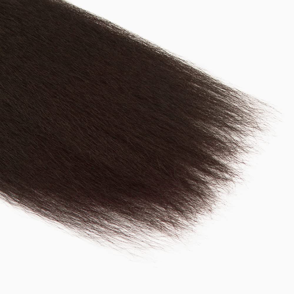#4 Chocolate Bundles Human Hair Yaki Straight Bundles 30 32 34 Inch Brown Unprocessed Brazilian Virgin Hair Deals Quick Weave Hair Extensions 3 Bundle 50 Gram Per Bundle For Woman