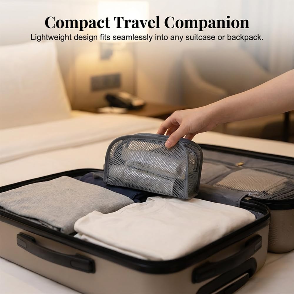 Portable Travel Toiletry Bag - Waterproof EVA Cosmetic Organizer | Compact & Foldable Design, White