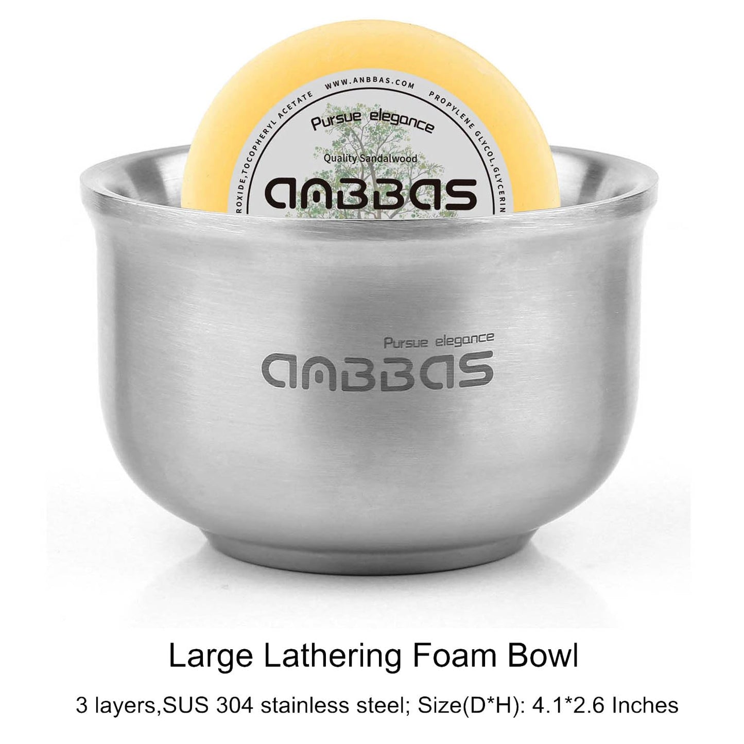 Anbbas Badger Hair Shaving Brush,Stainless Steel Stand Holer for Razor and Brush, Shaving Soap and Bowl,4in1 Kit for Men Wet Shave