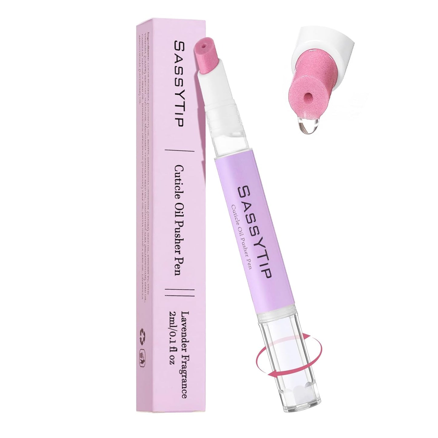 Cuticle Oil Pusher Pen - 2-in-1 Nail Care Tool with Jojoba & Almond Oils | Rose | 2ml