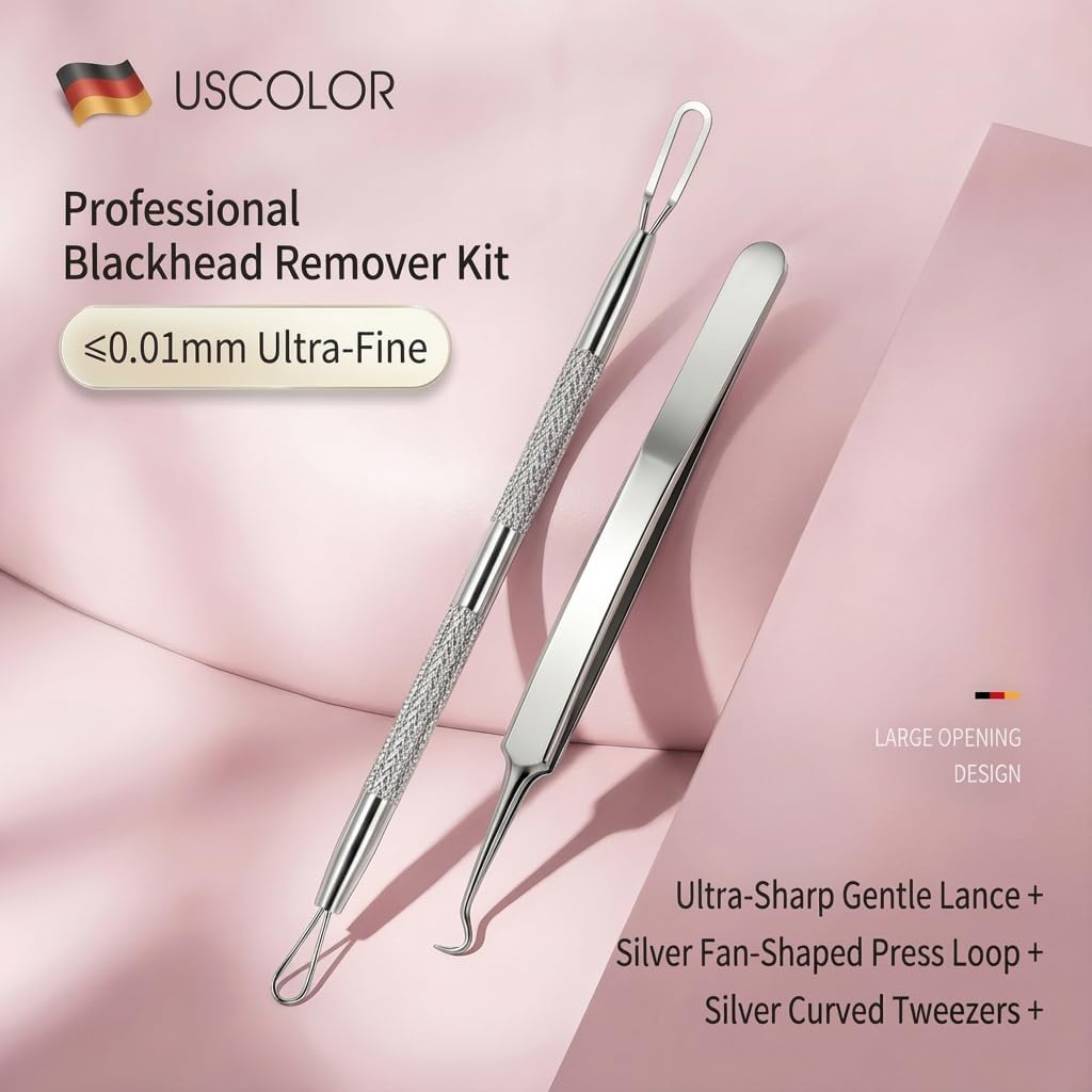 Pimple Popper Tool Kit - 60PCS Stainless Steel Blackhead Remover Set for Acne & Blemish Treatment | Professional Extractor Tweezers