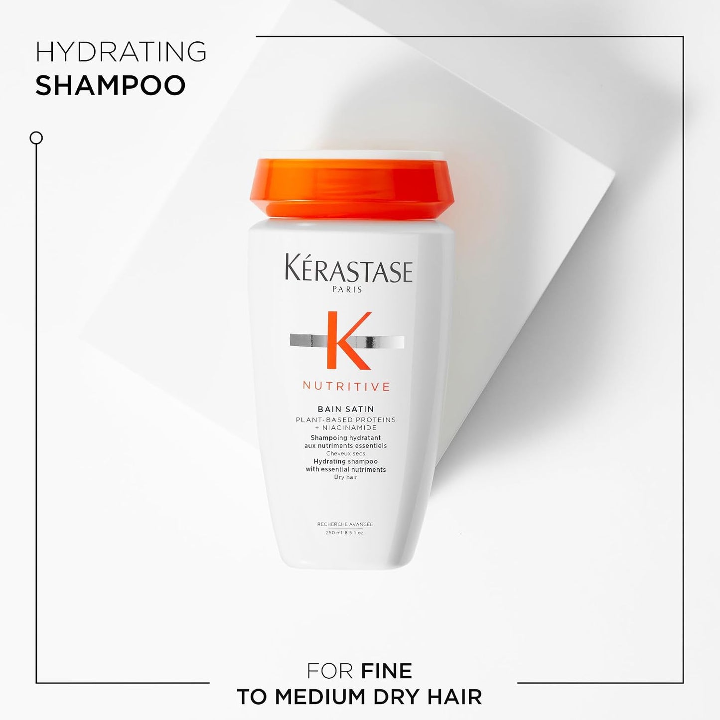 Kerastase Nutritive Bain Satin Shampoo & Lait Vital Conditioner Set - Hydrating Duo for Fine to Medium Dry Hair | Plant-Based Proteins & Niacinamide