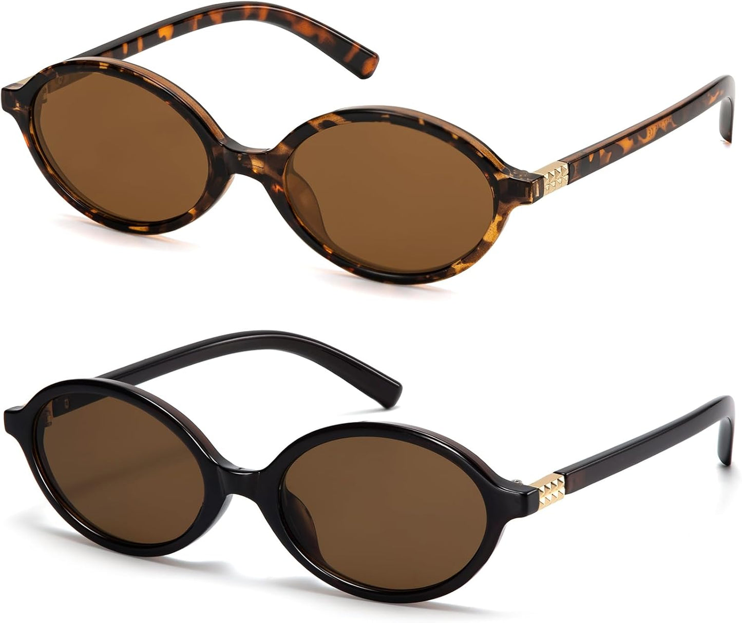 Retro Oval Sunglasses for Women - Vintage 90s Y2K Trendy Designer Eyewear | UV Protection