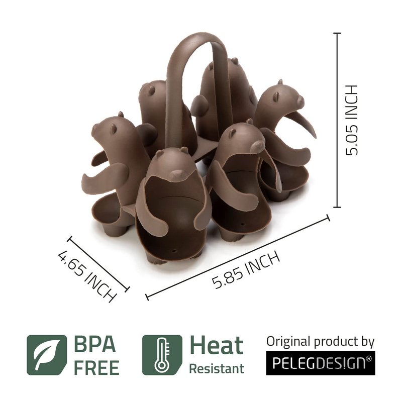 PELEG DESIGN Eggbears 3-in-1 Cook, Store and Serve Egg Holder, Bear-Shaped Boiled Egg Cooker for Making Soft or Hard Boiled Eggs, Eggies, Holds 6 Eggs for Easy Cooking and Fridge Storage