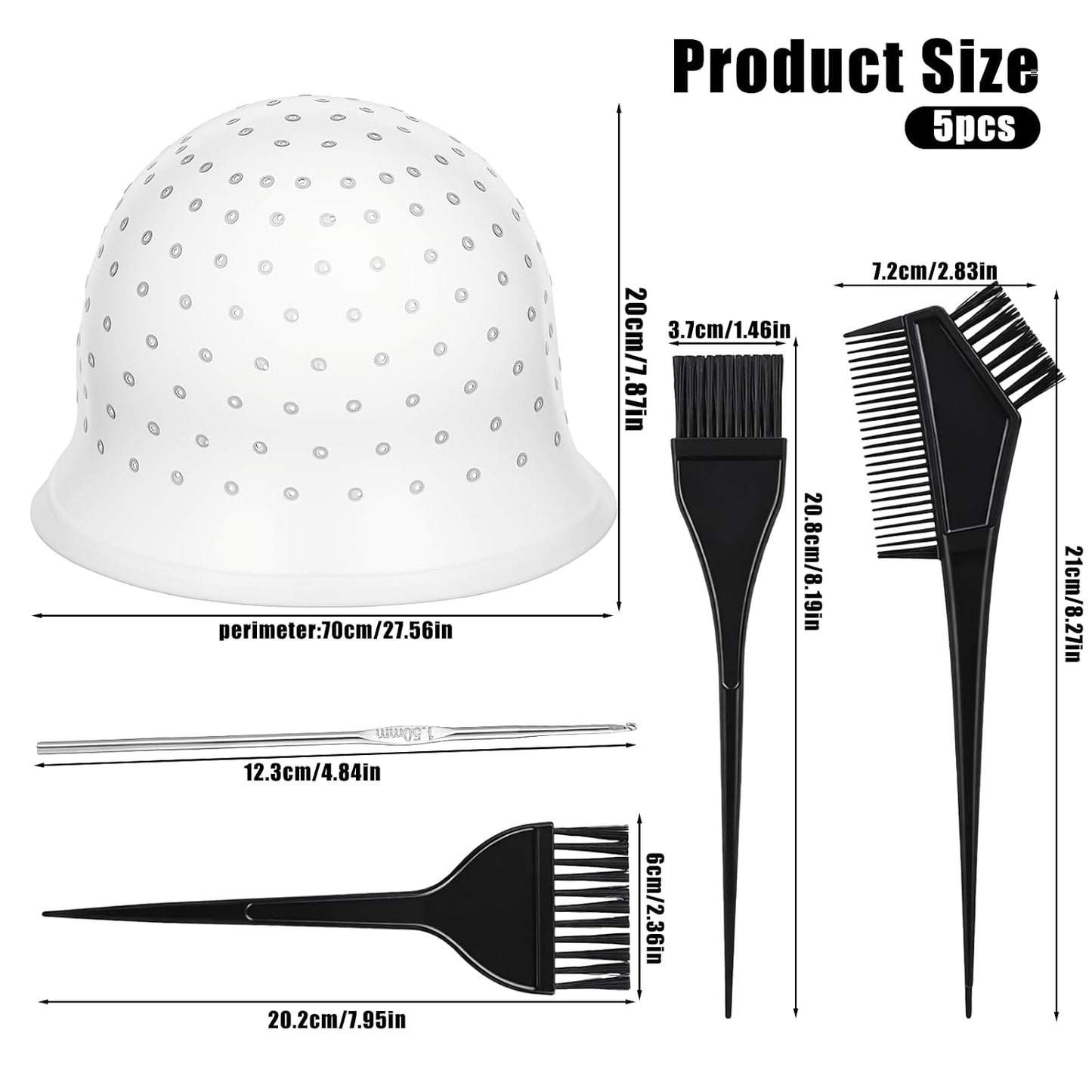 Highlighting Cap Set - Professional Silicone Hair Coloring Tools | 5 Reusable Caps for Home Salon Use