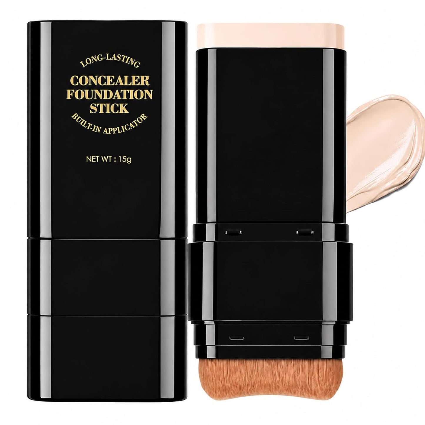 Foundation Stick - 2 in 1 Dual-Ended Waterproof Concealer & Contour | Full Coverage Matte Finish (01 Ivory)