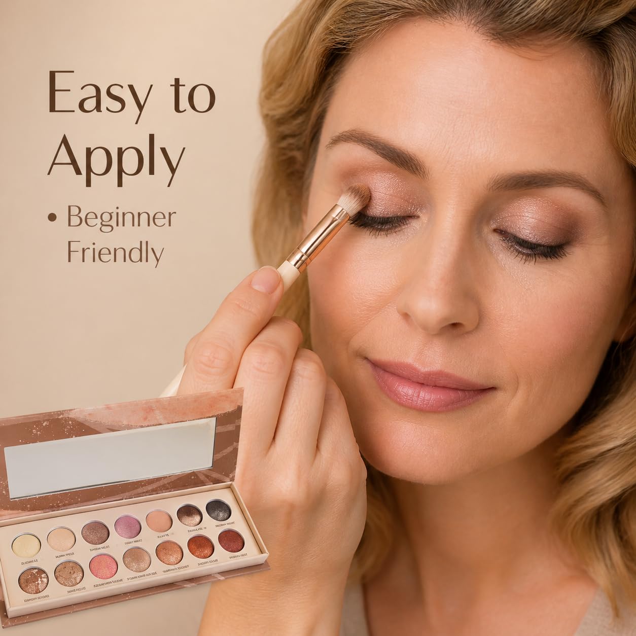Neutral Eyeshadow Palette - High Pigment Blendable Matte & Shimmer Shades | Long-Lasting Eye Makeup for Everyday Use