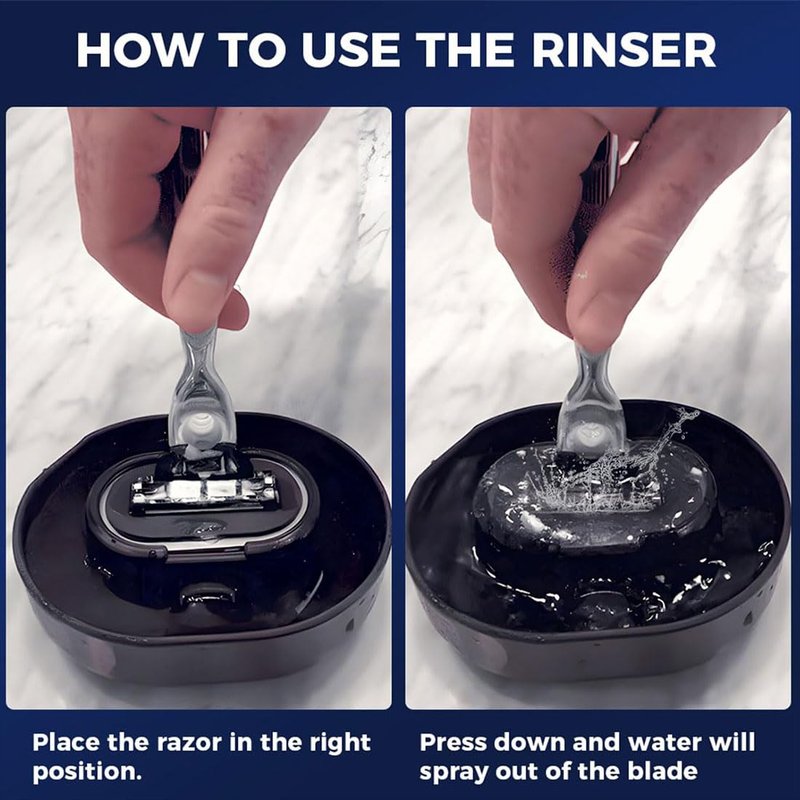 Razor Rinser 2.0, Razor Cleaner Tool, Portable Manual Razor Cleaner, Fits Most Manual Shavers, Fast Rinse, Keep Sink Clean and Clog-Free, Making Shaving Easier and Cleaner