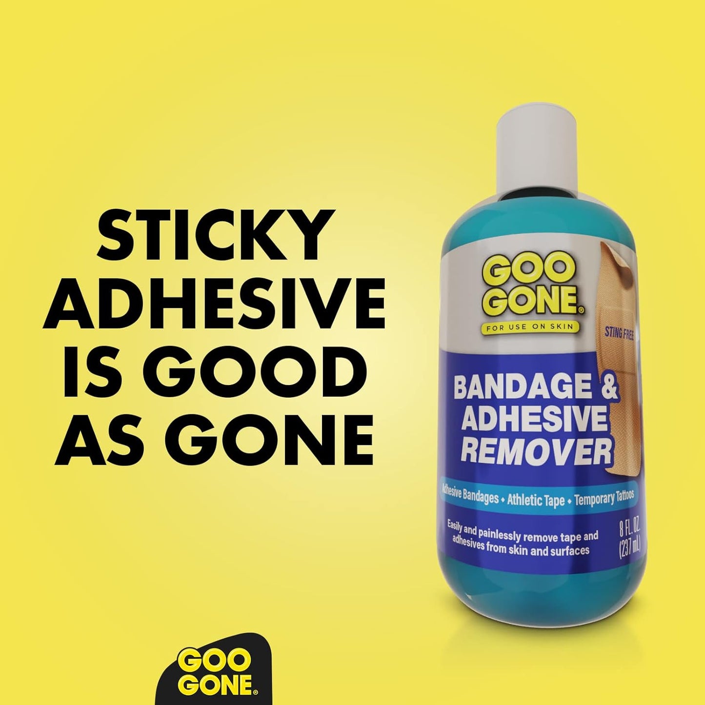 Goo Gone Skin Adhesive Remover - Pain-Free Removal for Sticky Residue | 8 oz.