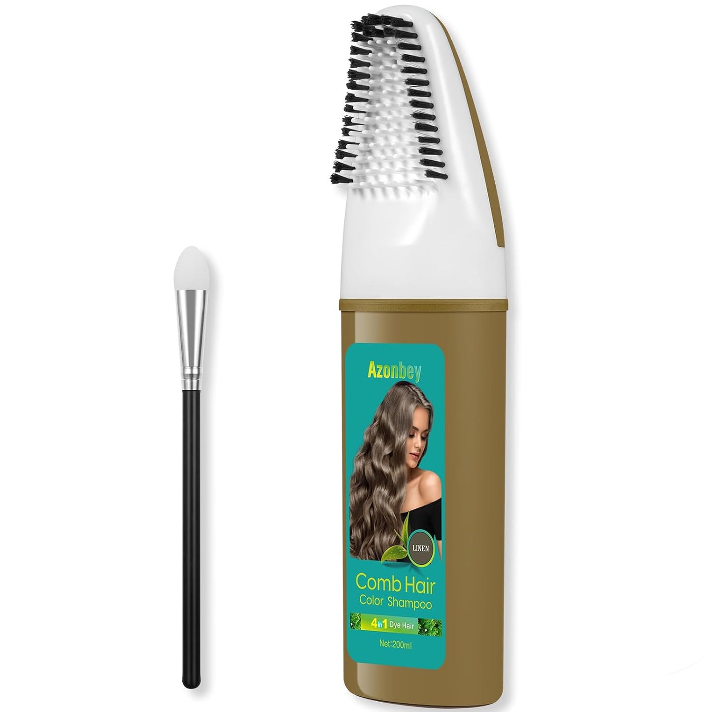 Brown Hair Dye Shampoo for Women - Permanent Gray Coverage | Herbal Plant-Based Formula