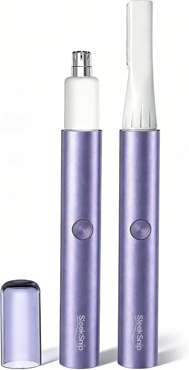 SleekSnip Nose & Eyebrow Hair Trimmer for Women, Facial Hair Shaver Perfect for Face, Ear Nose and Eyebrows Rechargeable