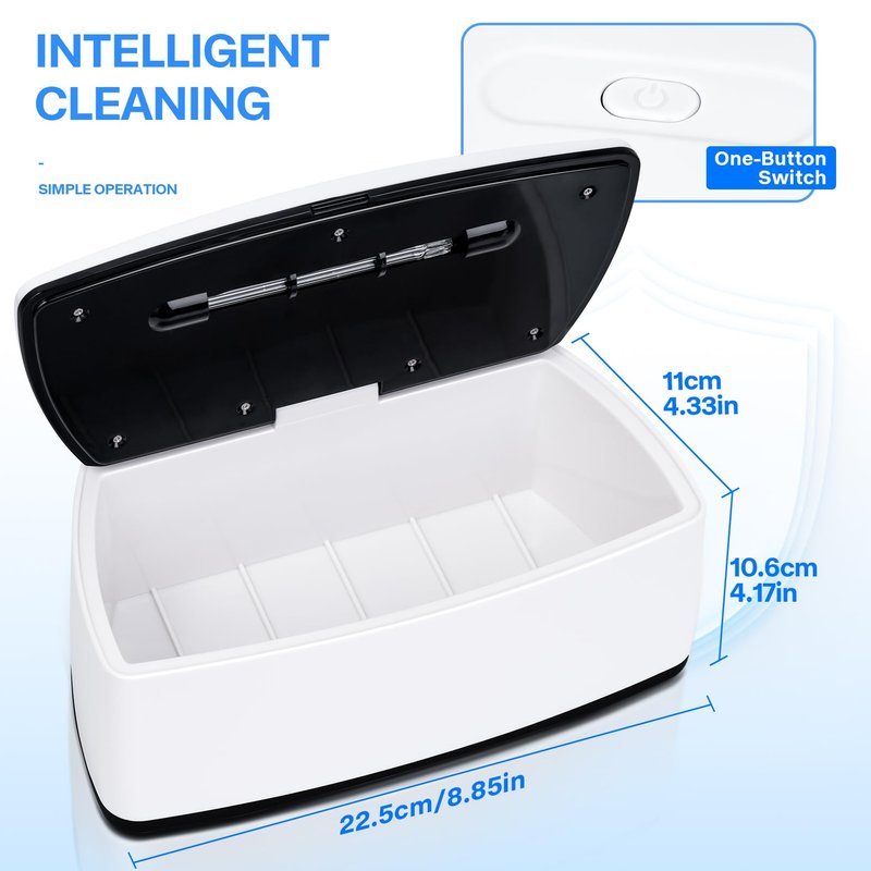 LXIANGN Nail Tool Sterilizer,Portable Large USB 1L High Temperature Nail Cleaning Box for Manicure Salon,Tweezers,Tattoo,Scissors,Jewelry,Phone, Watch,Underwear (White)