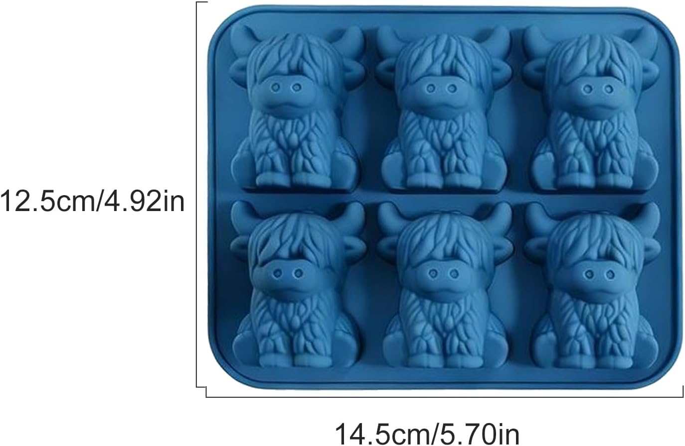 3D Highland Cow Ice Mold - Food Grade Silicone Tray for Whiskey & Cocktails | 1 Piece