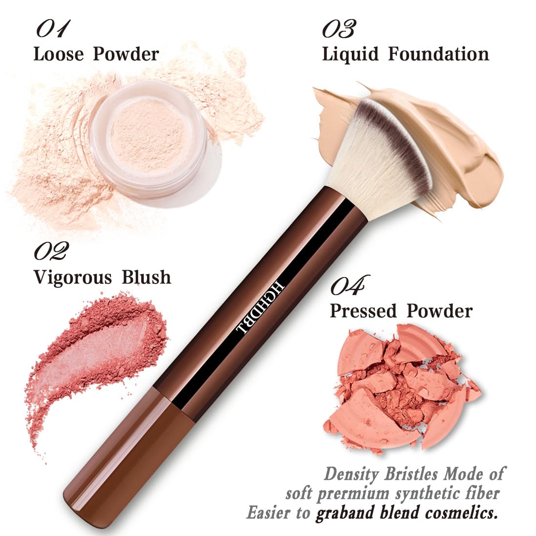 HGHDBT 57Pcs Brown Makeup Brushes Set Professional with Case Premium Synthetic for Foundation Concealer Blush Eye Shadow Powder Eye & Face Make up Brush Kit with Beauty Blender Sponge Set Tools