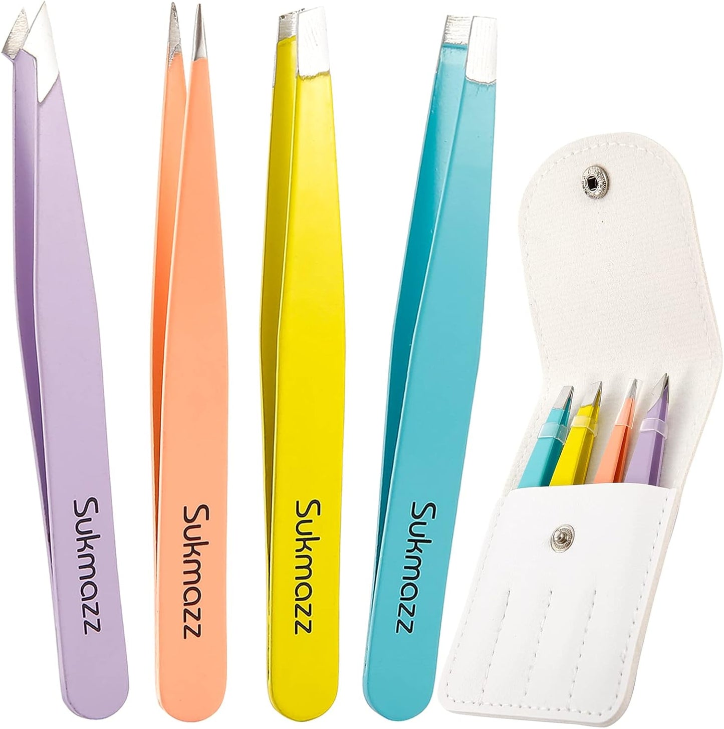Eyebrow Tweezers Set - Precision Tweezers for Ingrown Hair Removal & Eyelash Extensions | Ideal for Plucking