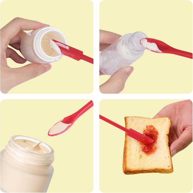 Mini Silicone Spatula Set - 2pcs Small Makeup Scrapers for Cosmetics | Reusable Beauty Tools in Black & Red