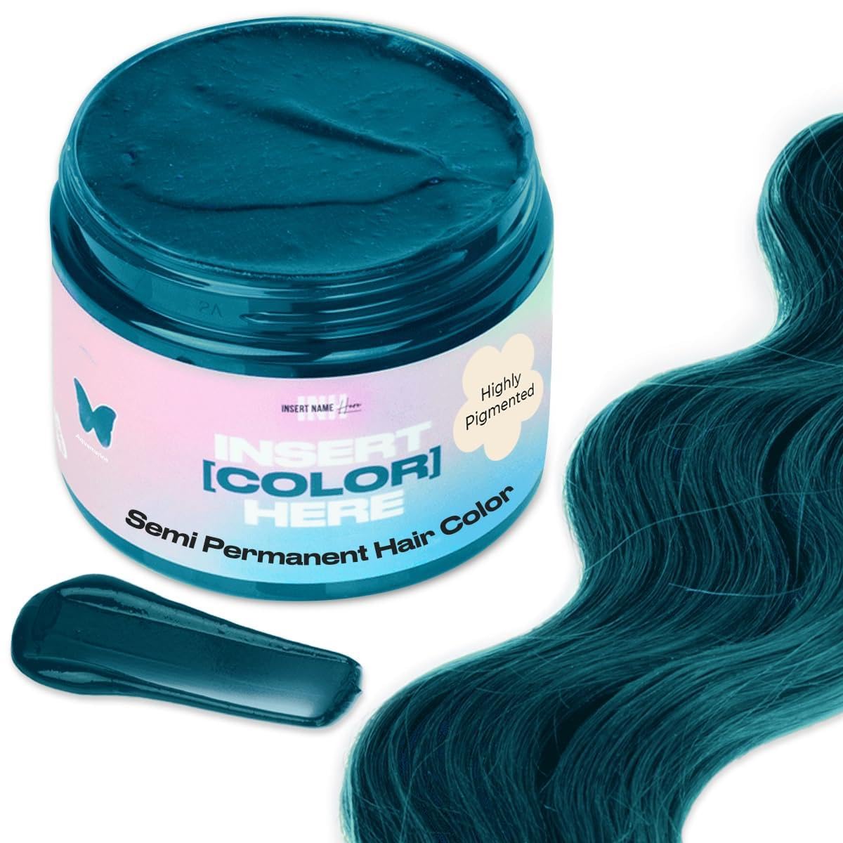 INH Semi Permanent Hair Color - Dark Blue Hair Dye | Vegan Color Depositing Conditioner, 6oz