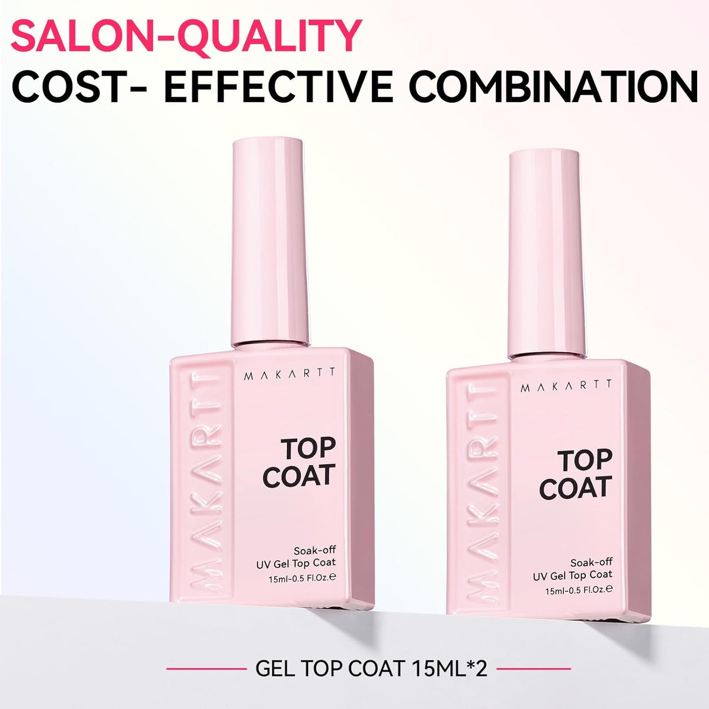 Gel Top Coat - 2 PCS 15ml No Wipe Diamond-Shine Gel Nail Polish | Long-Lasting Clear Formula for Home DIY