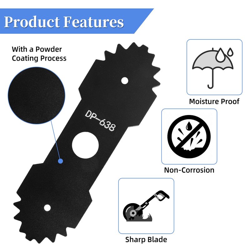 Bularie 9 inch 638006008 Lawn Mower Edger Blade with Teeth Compatible with R-yobi Edger RY13050 RY13050A RY15518 RY40030, Homelite Black Max Edger, 1" Center Hole, Replaces 638006007,2-Pack