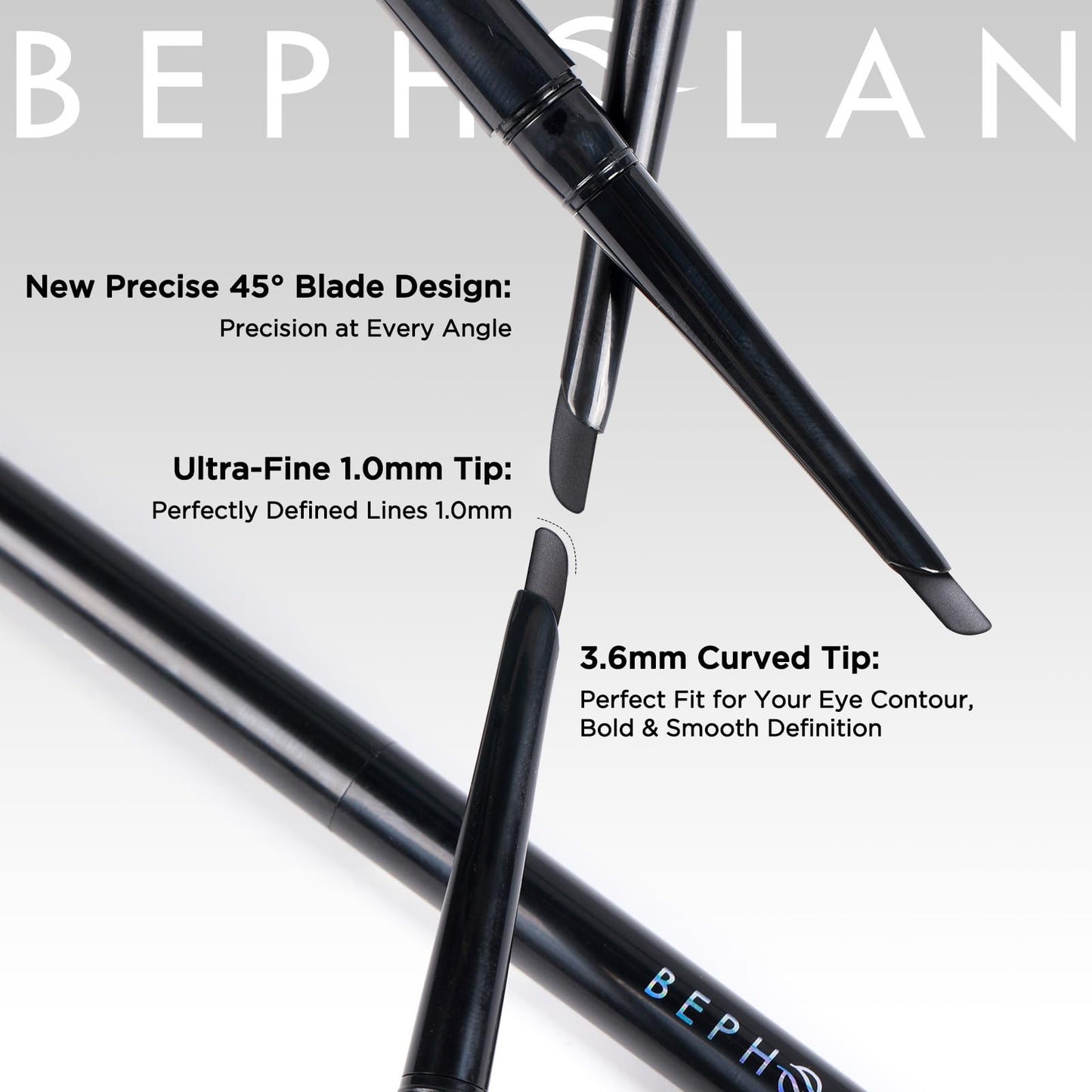 BEPHOLAN Black Gel Eyeliner Pencil, D-Tip Precision Waterproof Eyeliner Pen, Smudge Proof Long Lasting Eye Liner, Beginner Friendly, Ideal for Waterline & Daily Eye Makeup