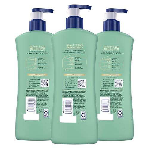 Vaseline Intensive Care Body Lotion for Dry Skin Soothing Hydration Lotion Made with Ultra-Hydrating Lipids + 1% Aloe Vera Extract to Refresh Dehydrated Skin 20.3 oz, Pack of 3 (packaging May Vary)