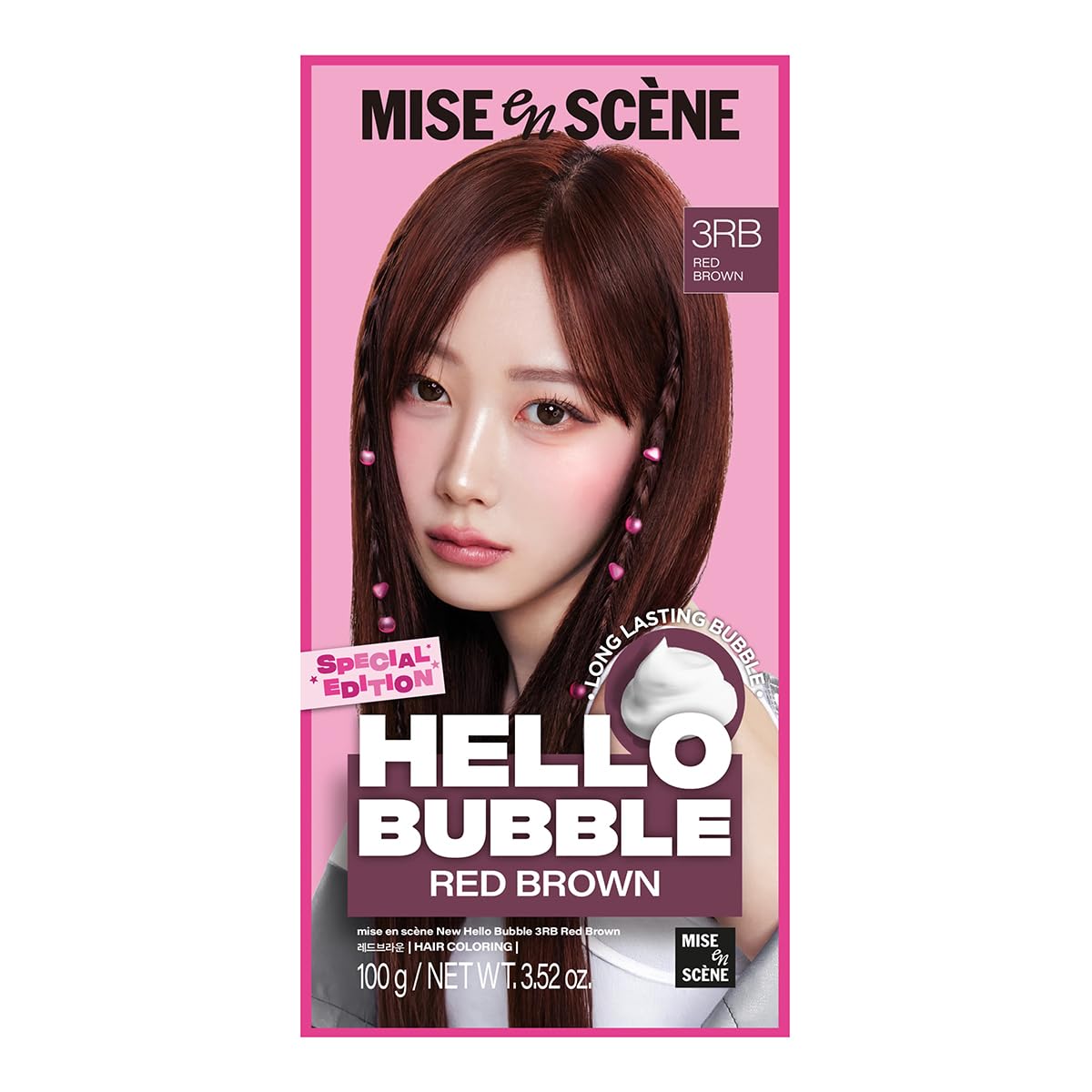 Hello Bubble Hair Color Dye Set - Ash Rose 7AR | Vibrant Korean Hair Color