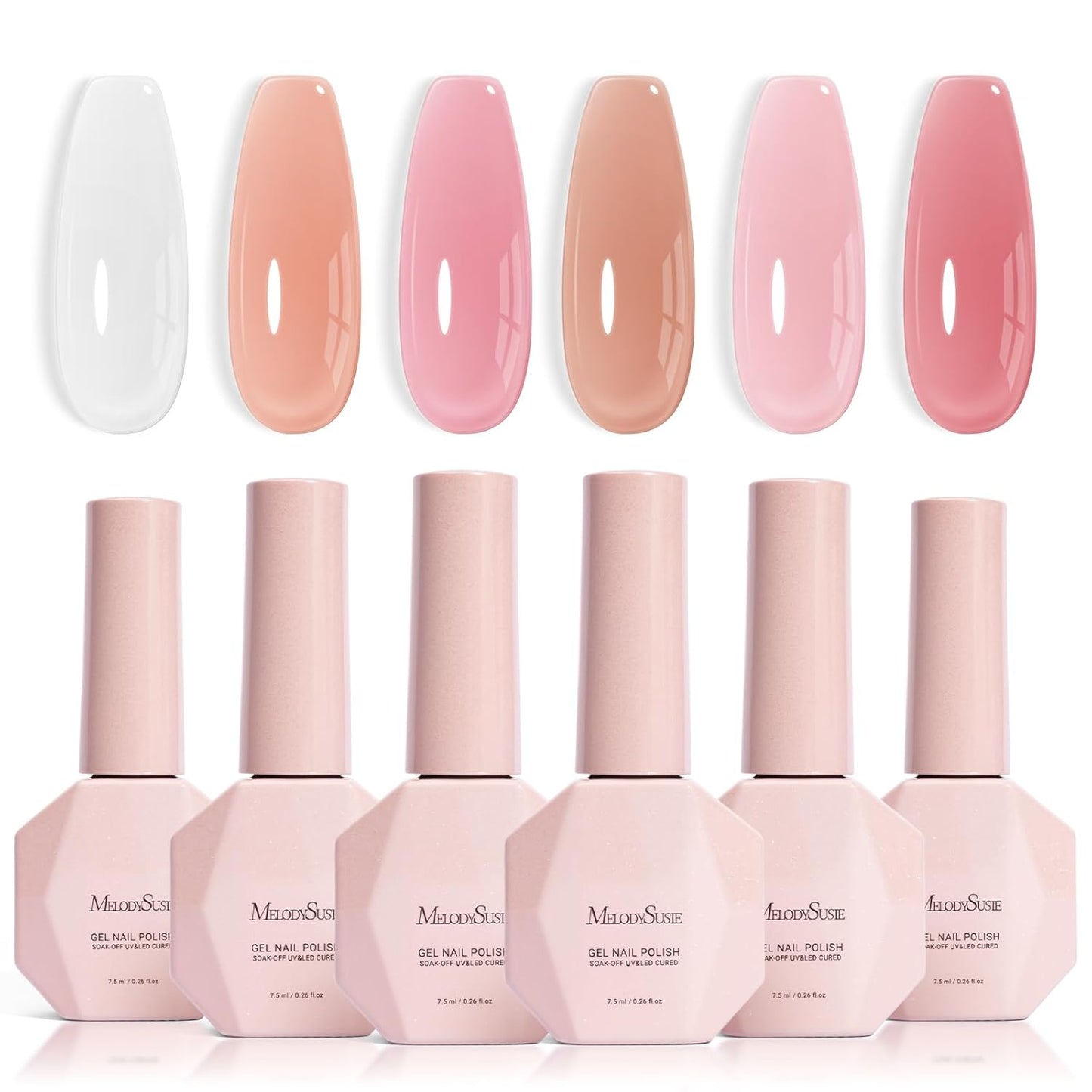 Jelly Gel Nail Polish Set - 6 Transparent Colors | Milky & Jelly Texture for DIY Manicure