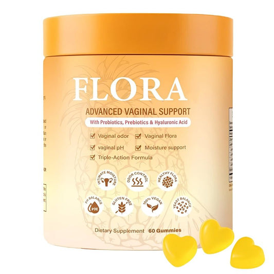 Flora Plus Gummies, Advanced Vaginal Support, Vaginal Health Gummies, Ph Balance for Women, Probiotic Vaginigal Health - Promote Healthy Vaginal Odor & Flora, 60 Count