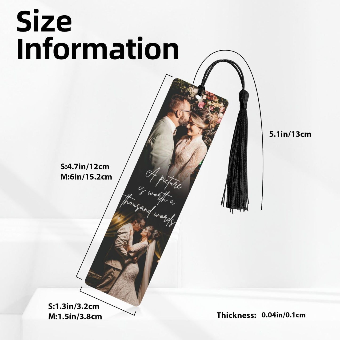 Byxhuc Personalized Bookmarks, Book Marks for Reading, A Picture is Worth A Thousand Words Bookmark, Customize Photo Christmas Bookmark, Custom Cute Gifts for Books Lovers, Cute Book Mark