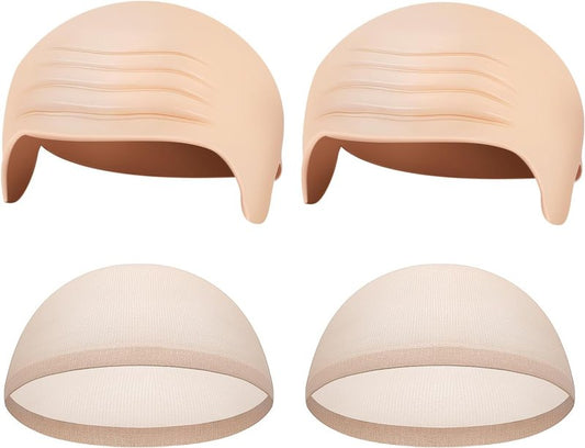 Latex Bald Cap Set - 2-Pack Wig Caps for Adults | Cosplay & Halloween Costume Accessories